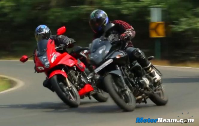 2014 Karizma R vs Pulsar 220 Video Review