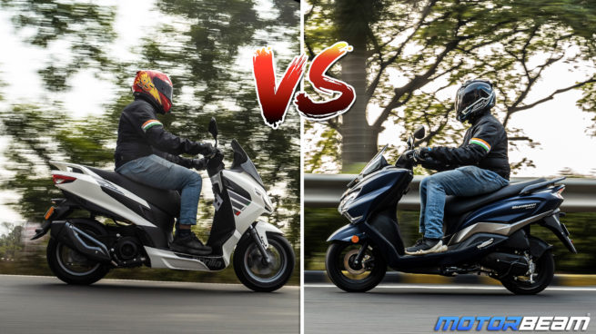 Aprilia SXR 160 vs Suzuki Burgman - Comparison Video