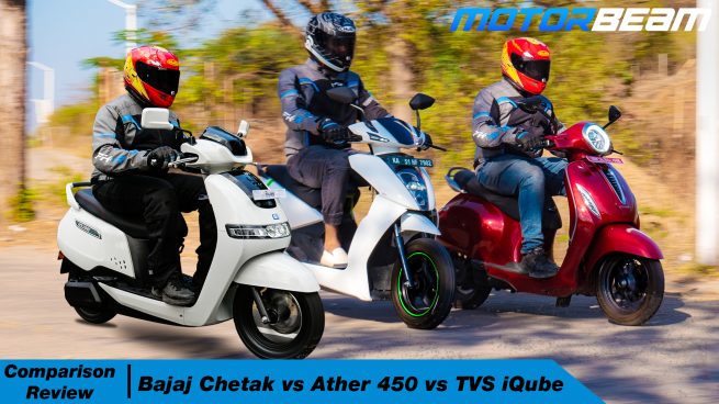 Bajaj Chetak vs Ather 450 vs TVS iQube Comparison Review