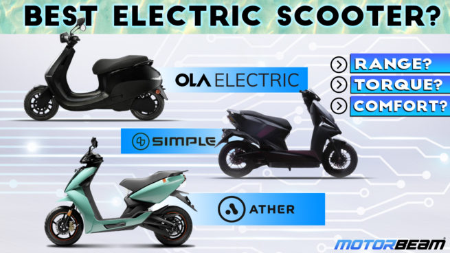 Best Electric Scooter - Ather 450X vs Ola S1 vs Simple Energy One