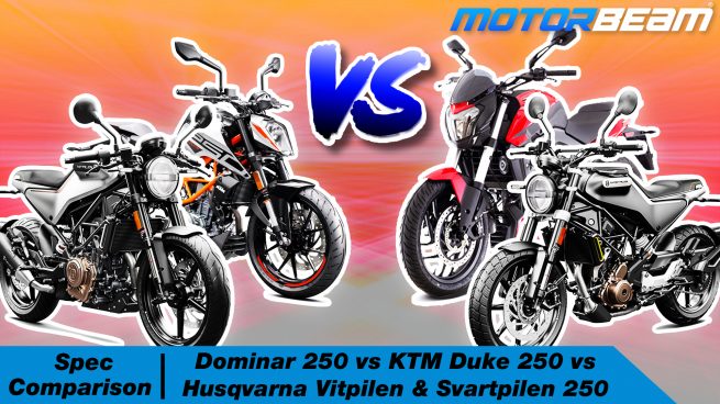 Dominar 250 vs KTM Duke 250 vs Husqvarna Vitpilen & Svartpilen 250