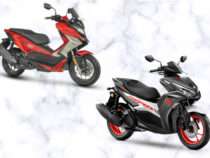 Hero Xoom 160 Vs Yamaha Aerox 155 front