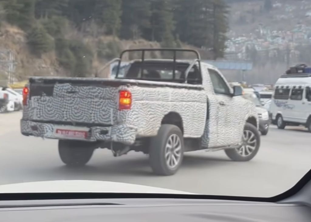 Mahindra Scorpio N Pickup Truck Spied Rear