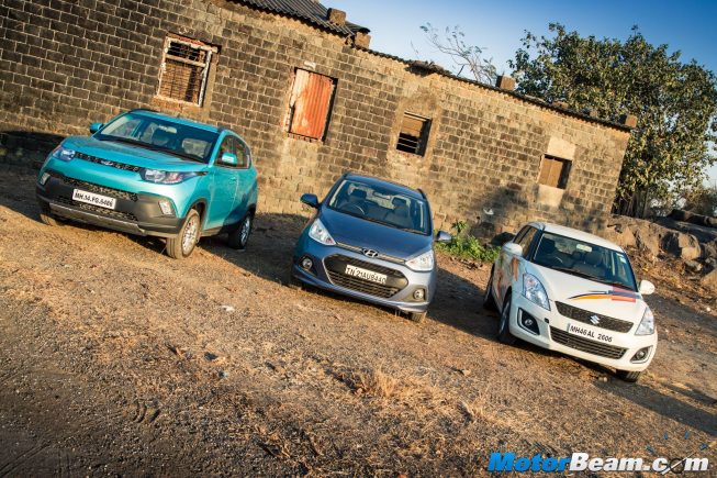 Maruti Swift vs Mahindra KUV100 vs Hyundai Grand i10