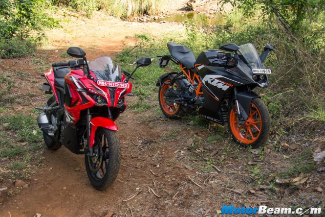 Pulsar RS 200 vs KTM RC 200 Shootout