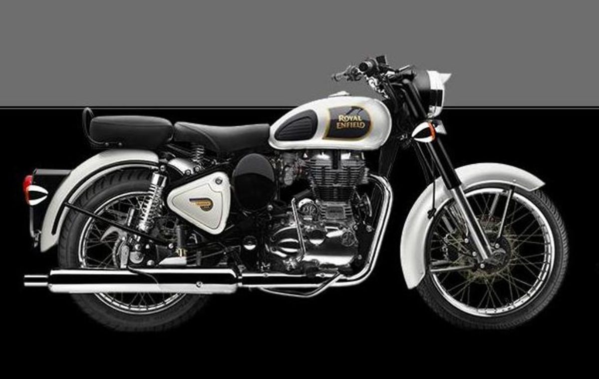 Royal enfield classic 350 white colour on road deals price