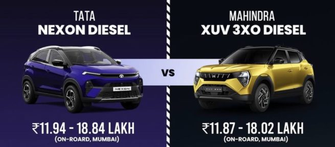 Tata Nexon Vs Mahindra XUV 3XO